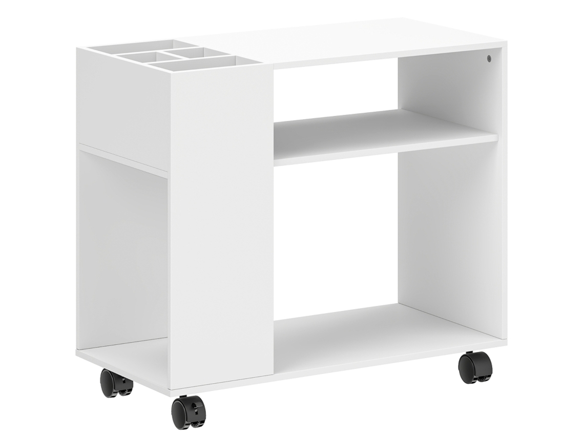 Suporte Mesa Impressora Compartimento Escritório Branco