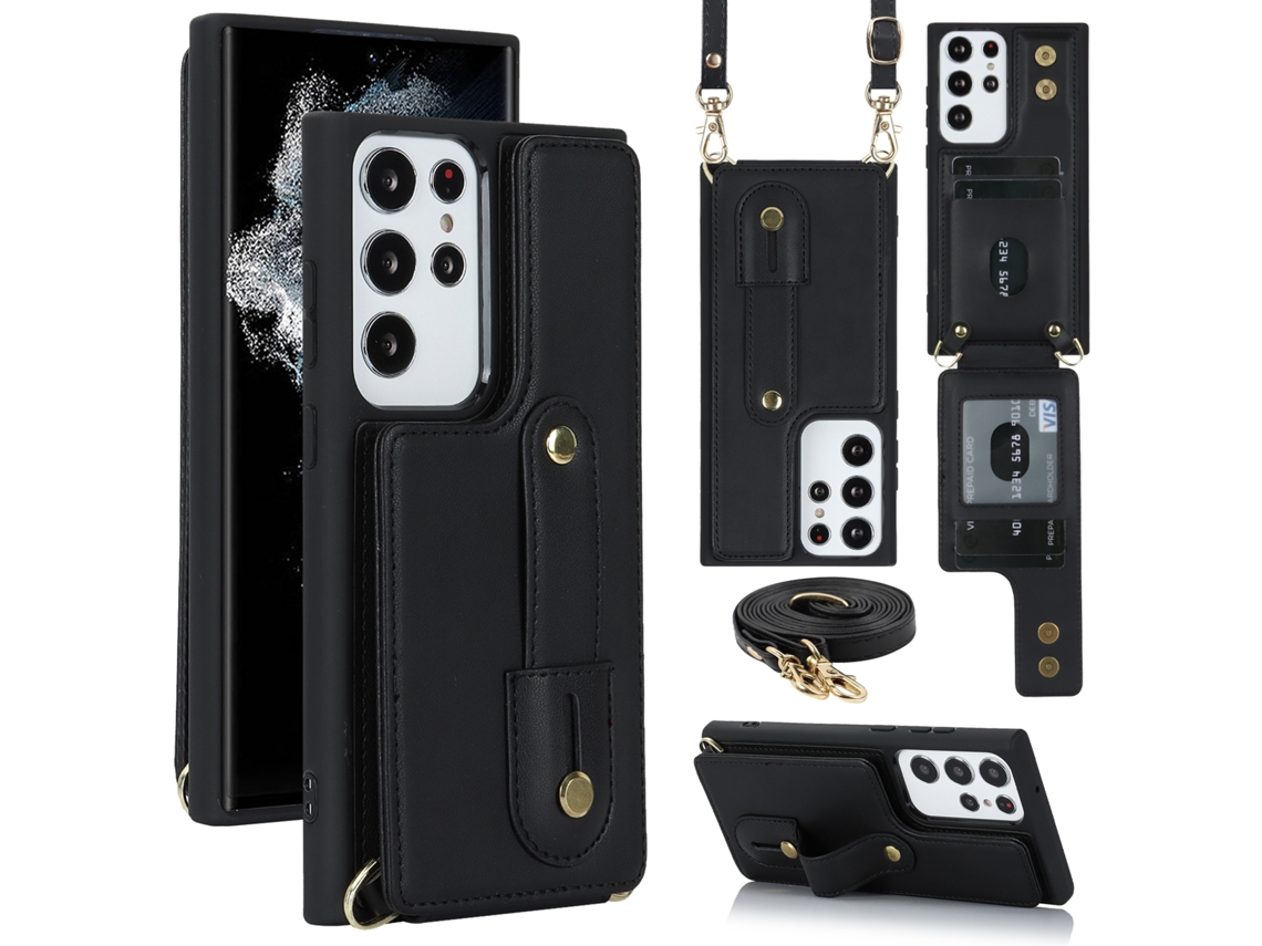 Capa De Cartão Multifuncional Qd Para Smartphone Samsung S23u Com Cordão, Capa Tipo Carteira De Luxo Compatível Com Iphone 15 E Iphone 12 Pro