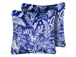 Conjunto De 2 Almofadas De Exterior Beliani Glimmer De Poliéster Azul 45x45x12