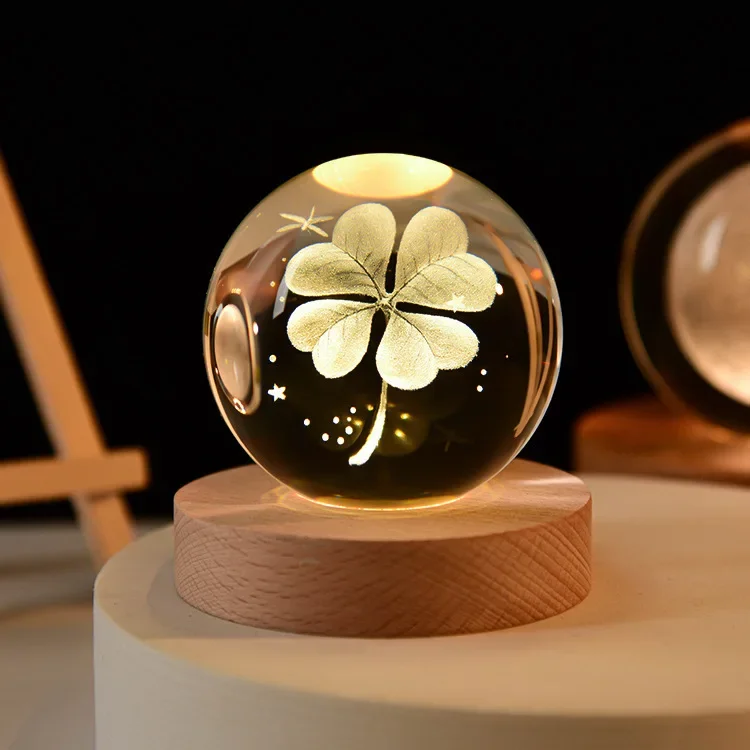 Bola de Cristal 3d de 6 Cm, Gravada a Laser, Decoração para Mesa de Casa MDUG