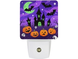 Luminária Noturna De Parede Com Sensor Crepuscular, Led Roxo Moderno