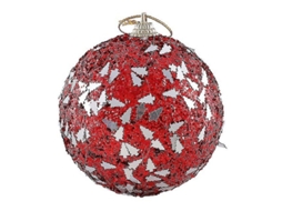 2/4 Unidades De Bolas Colgantes De 8cm Para Árbol De Navidad Con Lentejuelas Brillos Decoraciones Para Fiesta Hogar Año Nuevo 2023 4 Peças Rojo 2
