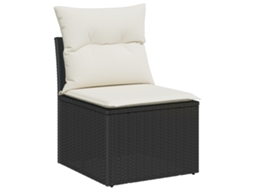 Conjunto 6 Conjunto De Sofá De Jardim Vidaxl Preto Vime Pe (179 X 62 X 69 Cm)