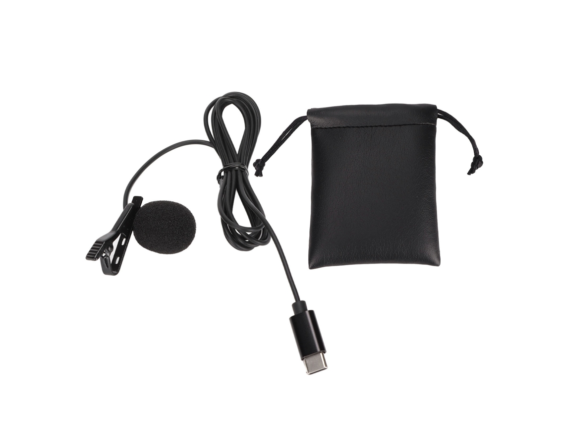 Aetheria microfone Lavalier Usb C com Cancelamento Inteligente de Ruído para Karaokê e Gravação