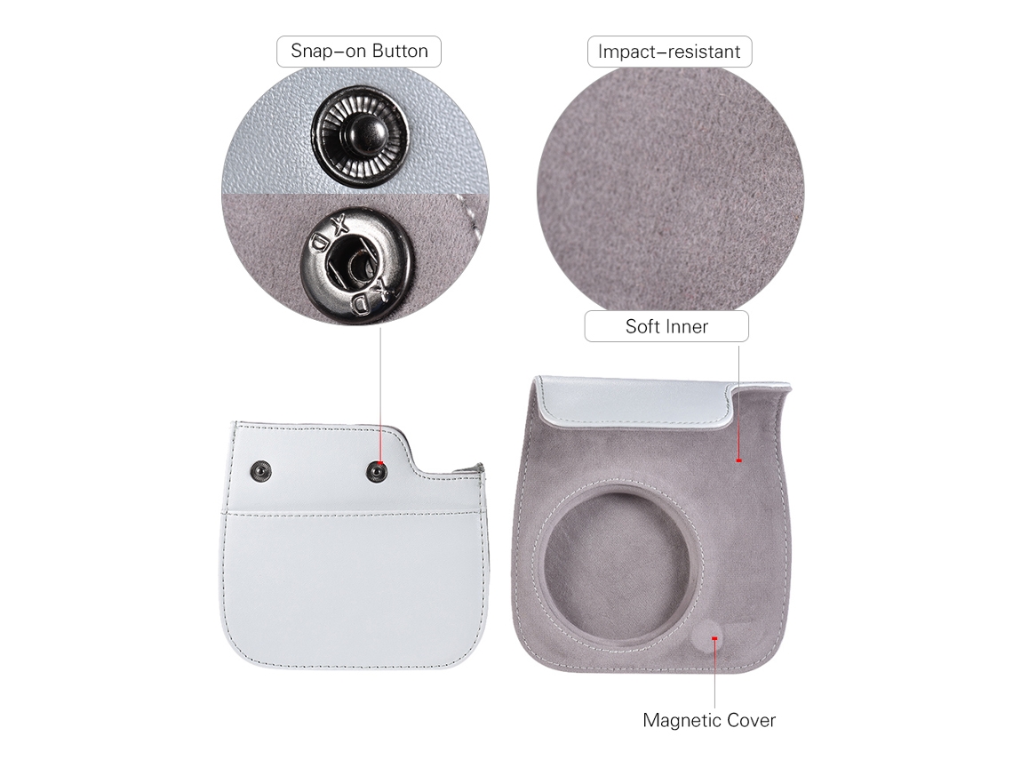 2026 funda para Cámara Fujifilm Instax Mini 9/8/8+/8s com Correa, Bolsa Protetora de Couro Pu, Acessórios Instax Mini