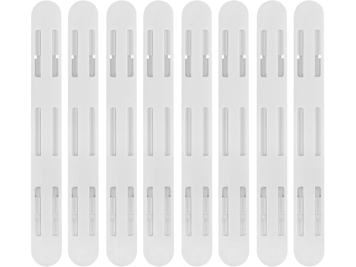 Conjunto De 8 Corrediças Deslizantes Para Gavetas, 25cm 10 Polegadas, Com Adesivo Na Parte Inferior, Em Abs Branco
