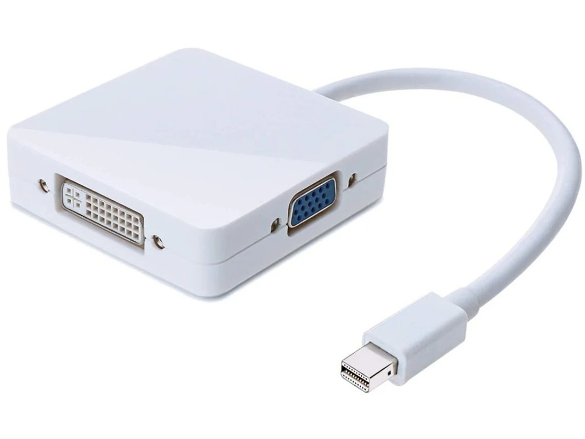 Porta Thunderbolt Para Hdmi Dvi Vga 3 Em 1 Cabo Adaptador Conversor Mini Displayport Compatível Branco Bestvite