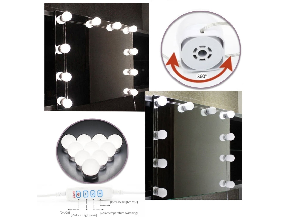Kit De Iluminação Para Espelho, Para Uso Doméstico Ou Profissional Conforme A Aplicação, Formato Prático