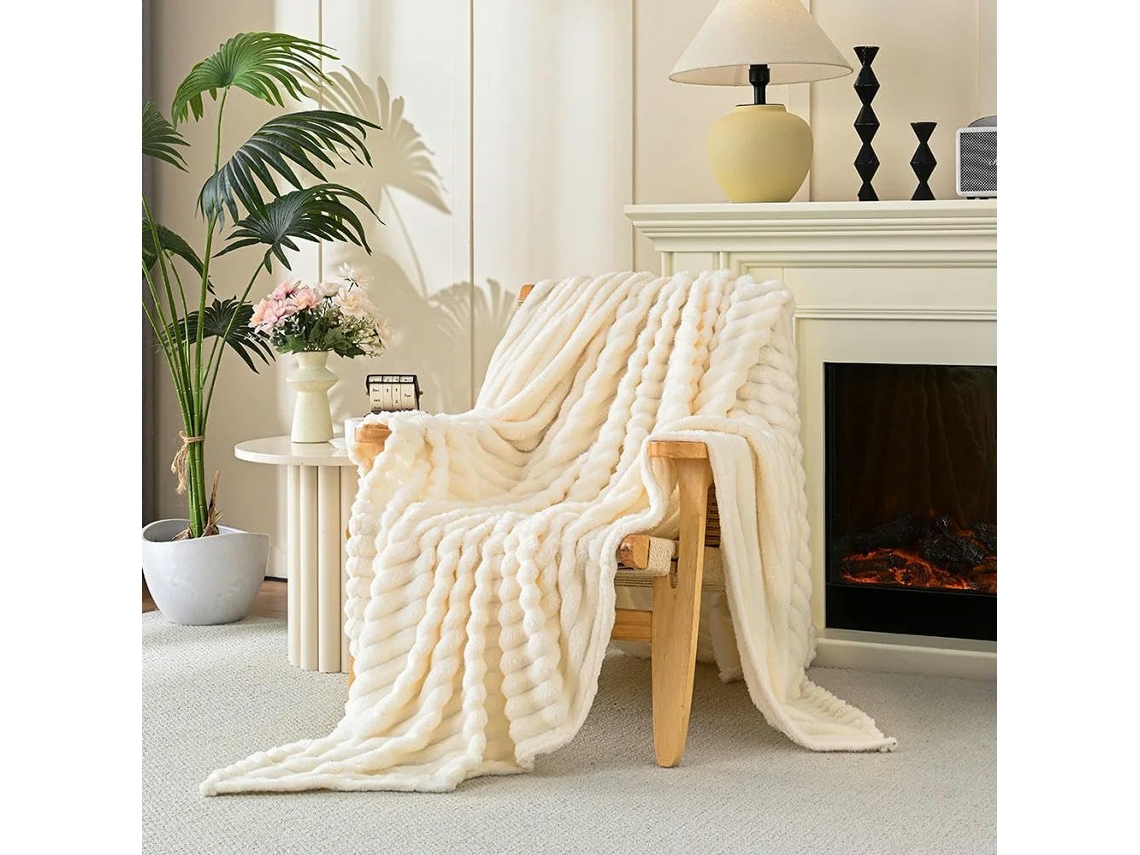 Manta de Veludo Cor Sólida Macia Grossa e Quente Ideal para o Inverno Perfeita Quarto Ou Sala Estar, Macio, Qu