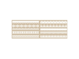 10 Adhesivos De Encaje Branco 21cm Diferentes Padrões Para Scrapbooking E Manualidades Diy
