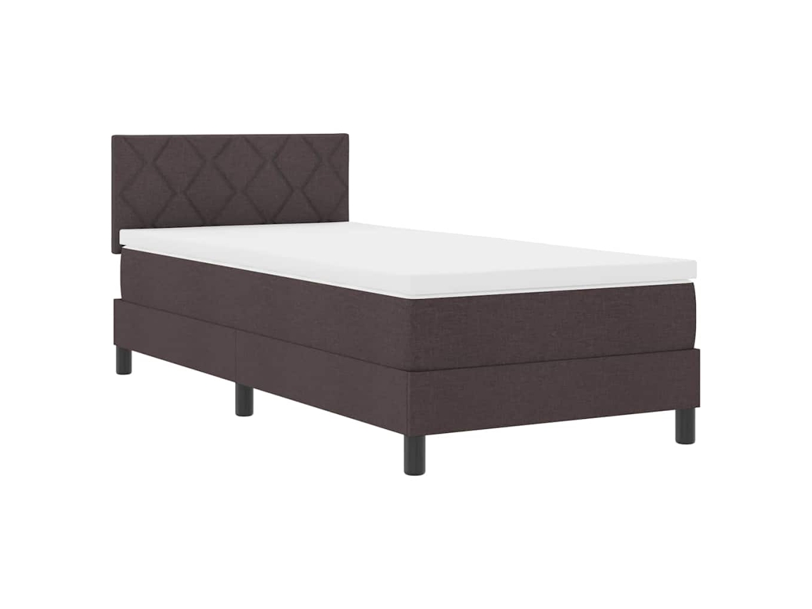 Cama Box com Colchão e Led Marrom Escuro Tecido MAISON EXCLUSIVE (90x190 cm)