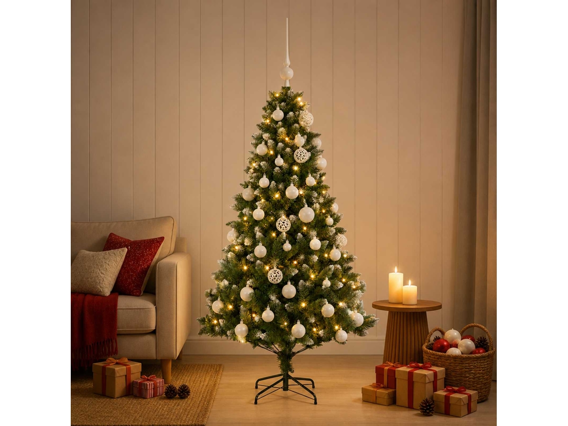 Vidaxl Árvore De Natal Artificial Com Bolas 150 Cm 150 Led