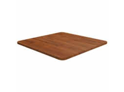 Tampo Mesa Quadrado 50x50x1,5 Carvalho Tratado Castanho Escuro Lovely Home