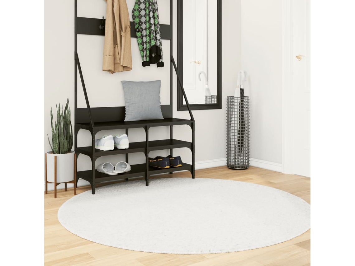 Vidaxl Tapete De Pelo Curto Oviedo Ø 160 Cm Creme