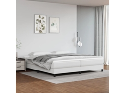 Estrutura De Cama 200x200 Cm Couro Artificial Branco
