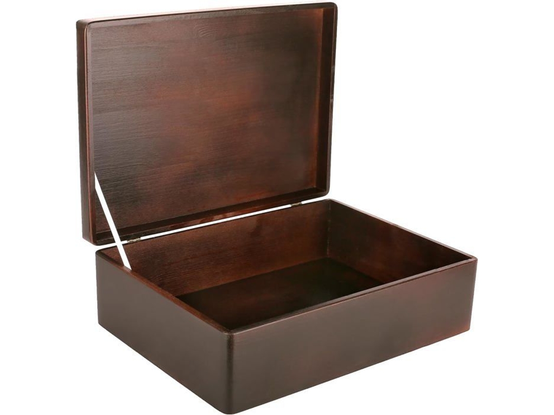 Caixa de Armazenamento de Madeira Marrom Deco Criativa 40X30X14Cm Caixa de Madeira Caixa de Memória Tronco de Caixa Cru CREATIVE DECO