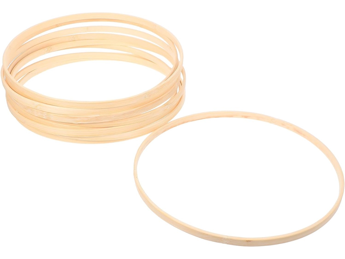 Círculos De Bambu De 25 Cm, Conjunto De 10 Anéis Florais Para Artesanato E Decoração.