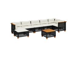 Garden Sofa Set, Garden Sofa Sets Vidaxl Preto Rattan / Vime (n/a)