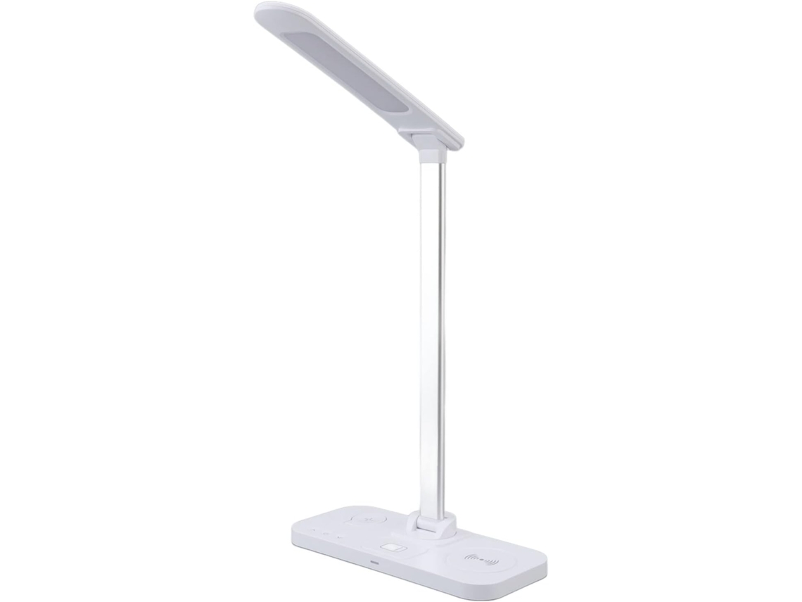 Luminária De Mesa Com Carregamento Sem Fio Em Alumínio E Abs.