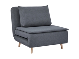 Poltrona 3 em 1 Cama Reclinável Faia Almofada Cinza VELTRIX