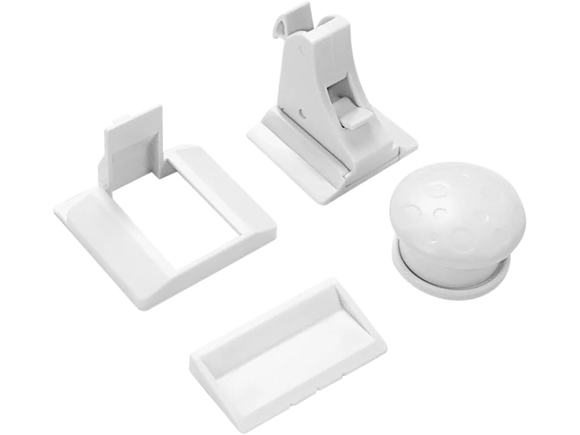 Conjunto De 4 Cadeados Magnéticos De Segurança Brancos Com Chave.