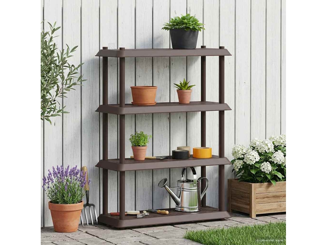 Vidaxl Unidade De Estante 4 Níveis 100 X 40 X 136,5 Cm Pp Castanho