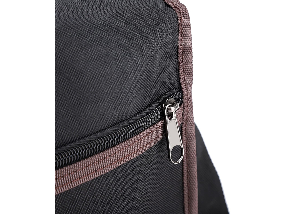 Bolsa de ferramentas reforçada para eletricista com 2 compartimentos articulados e organização interna vertical. Armazenamento