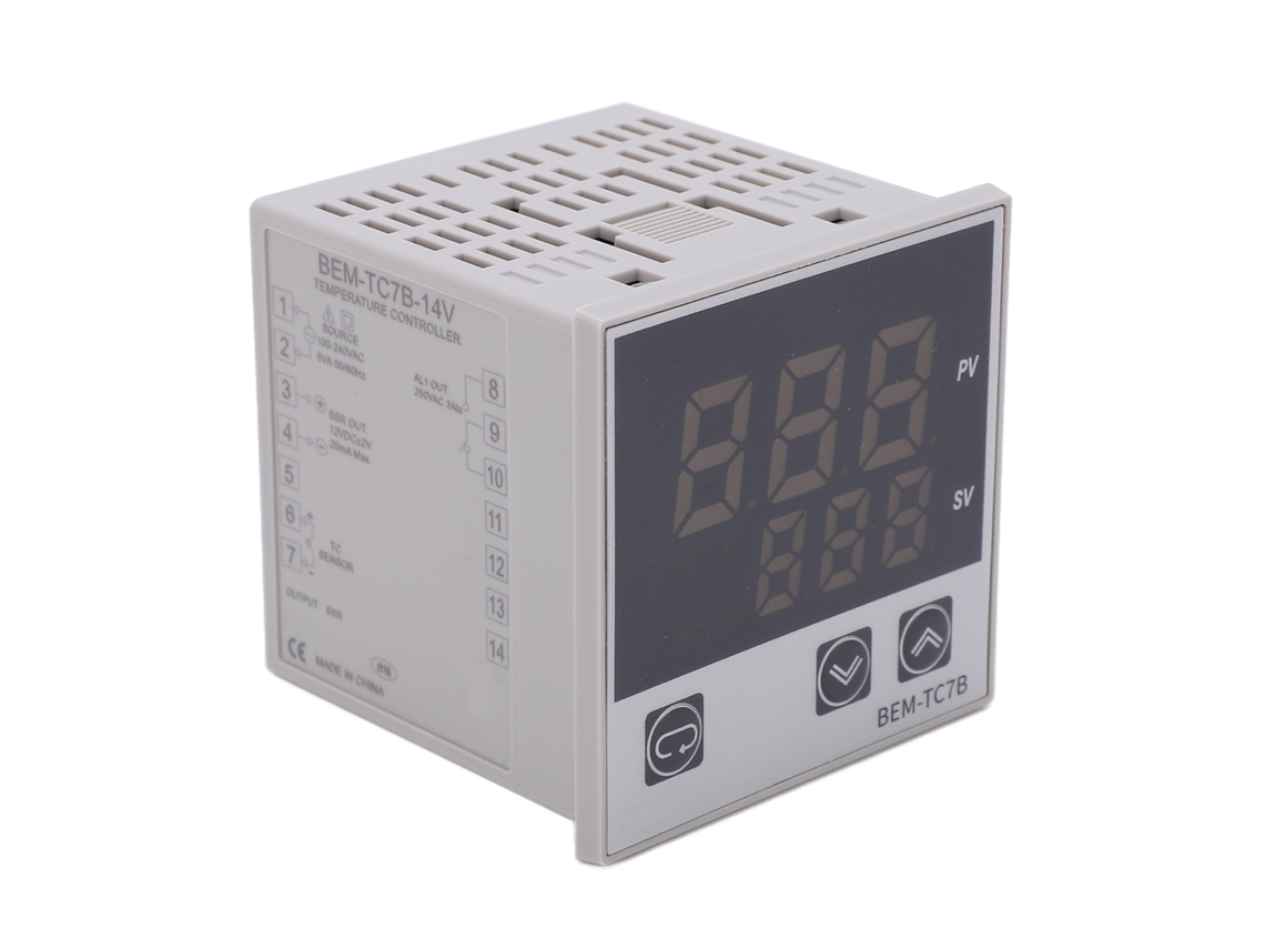 Controlador De Temperatura Digital Pid Termostato Com Alarme Para Aparatos E Motores 100-240vac (bemtc7b14v)