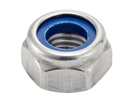 Porca de Fixação Hexagonal com Anel de Nylon em Aço Inox A2 Din 985 M12 Caixa com 100 Acton 6260212 ACTONA