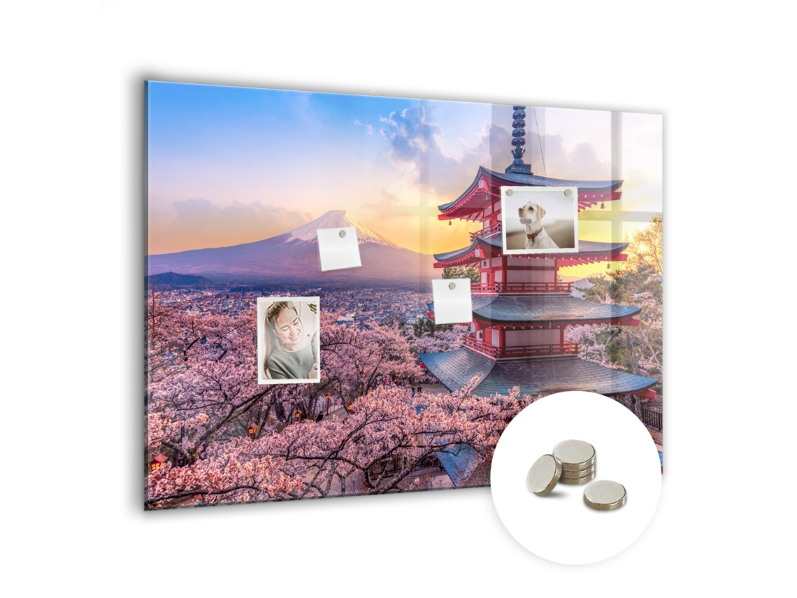 Quadro De Vidro Magnético Arquitetura Japonesa Para A Sala De Estar Espelharte (100x70 Cm)