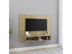 Vidaxl Armário Parede P/ Tv 120x23,5x90 Cm Deriv. Madeira Carv. Sonoma