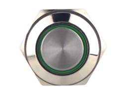 Interruptor De Botão Metal À Prova D'água Auto-bloqueio Com Anel Led Verde 250v 3 Pçs 16mm