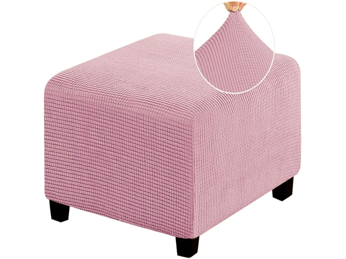 Protetor de Pufe Elástico CHRUI, Retangular, À Prova de Poeira, Lavável, 60*60*35cm Rosa