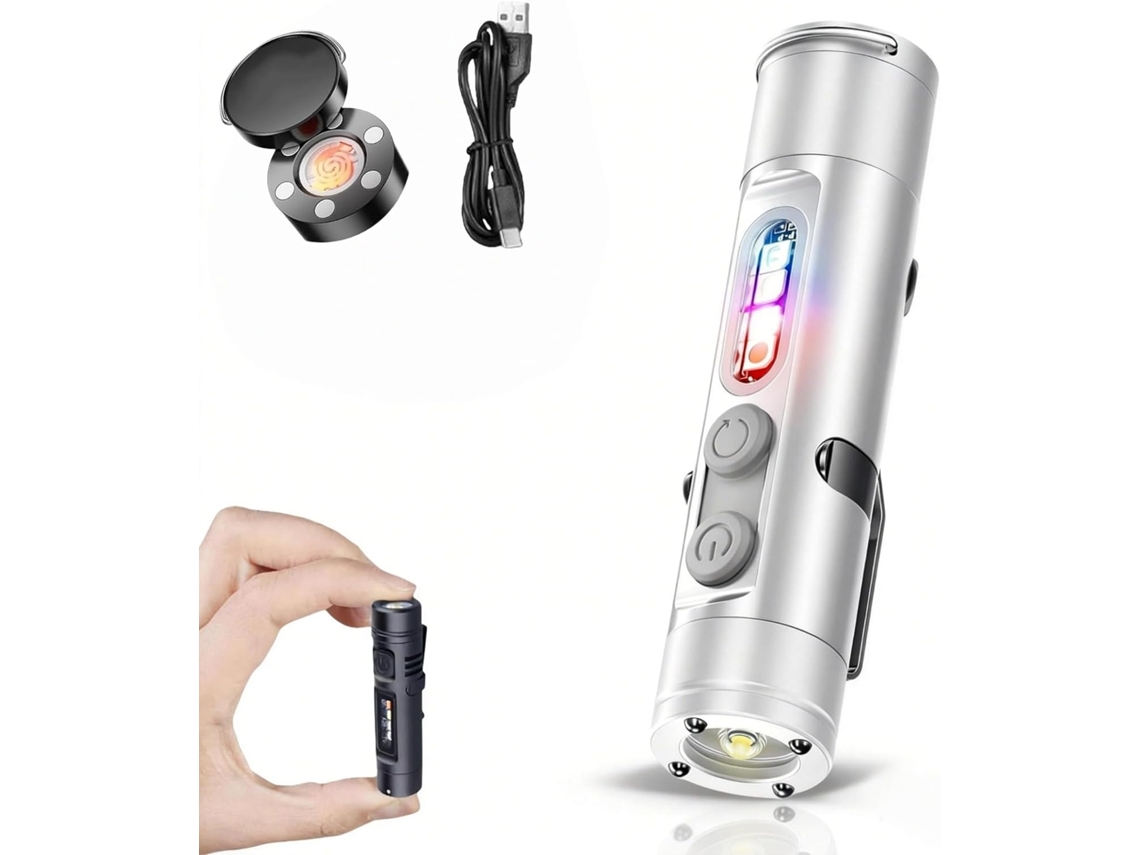 Lanterna Edc Recarregável De Bolso, Tamanho Compacto, Mini Chaveiro