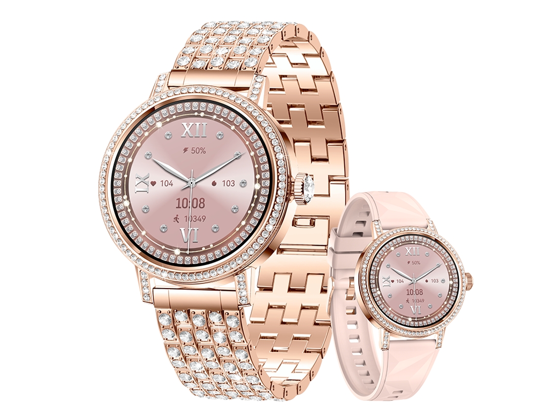Smartwatch Chronus Tft 1,27 Polegadas Com Chamadas Bluetooth E 21 Modos Rosa
