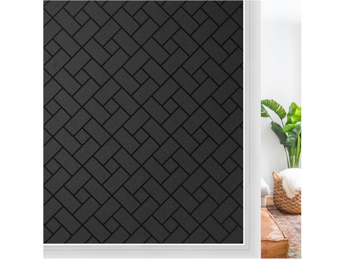 Película Para Janelas Com Efeito Blackout, Película Fosca Para Vidro, Sem Adesivo, Bloqueia A Luz, Adesivos Pretos Para Janelas 44, 5 X 400 Cm