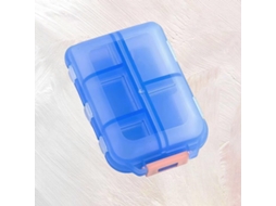 Caixa De Plástico Para Guardar Medicamentos, À Prova D'água, Com 10 Compartimentos E Fecho De Fivela(azul)