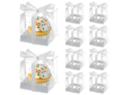 Conjunto De 10 Caixas Transparentes Para Embalar Cupcakes, Caixas Para Presentes, Caixas Para Bolos, Caixas Decorativas. Hengjian