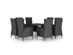 Garden Dining Set, Garden Dining Sets Vidaxl Preto Rattan / Vime (n/a)