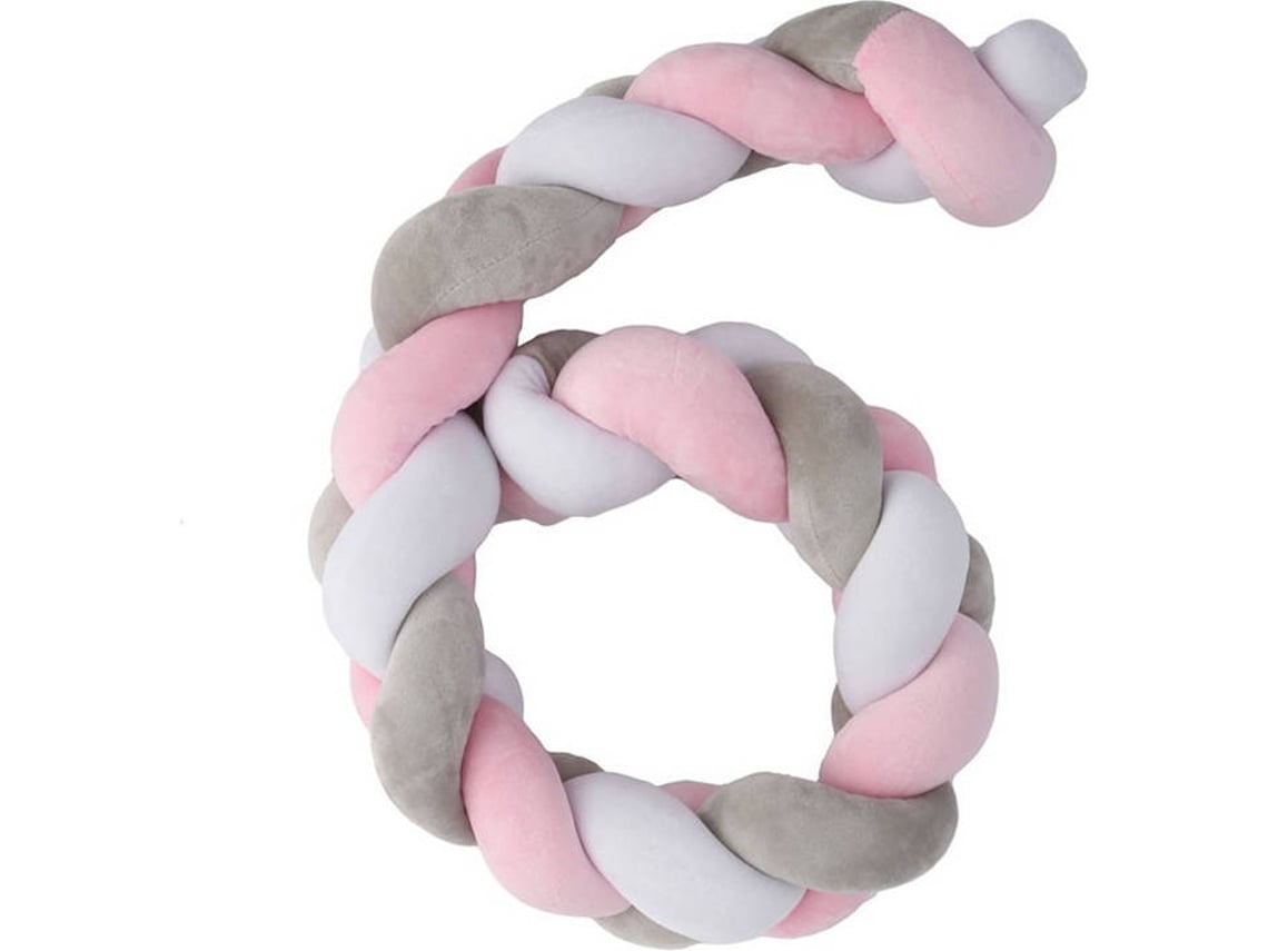 Cinturão De Segurança Trançado Para Berço, Com Corrimão Anti-nudos (200 Cm - Rosa)
