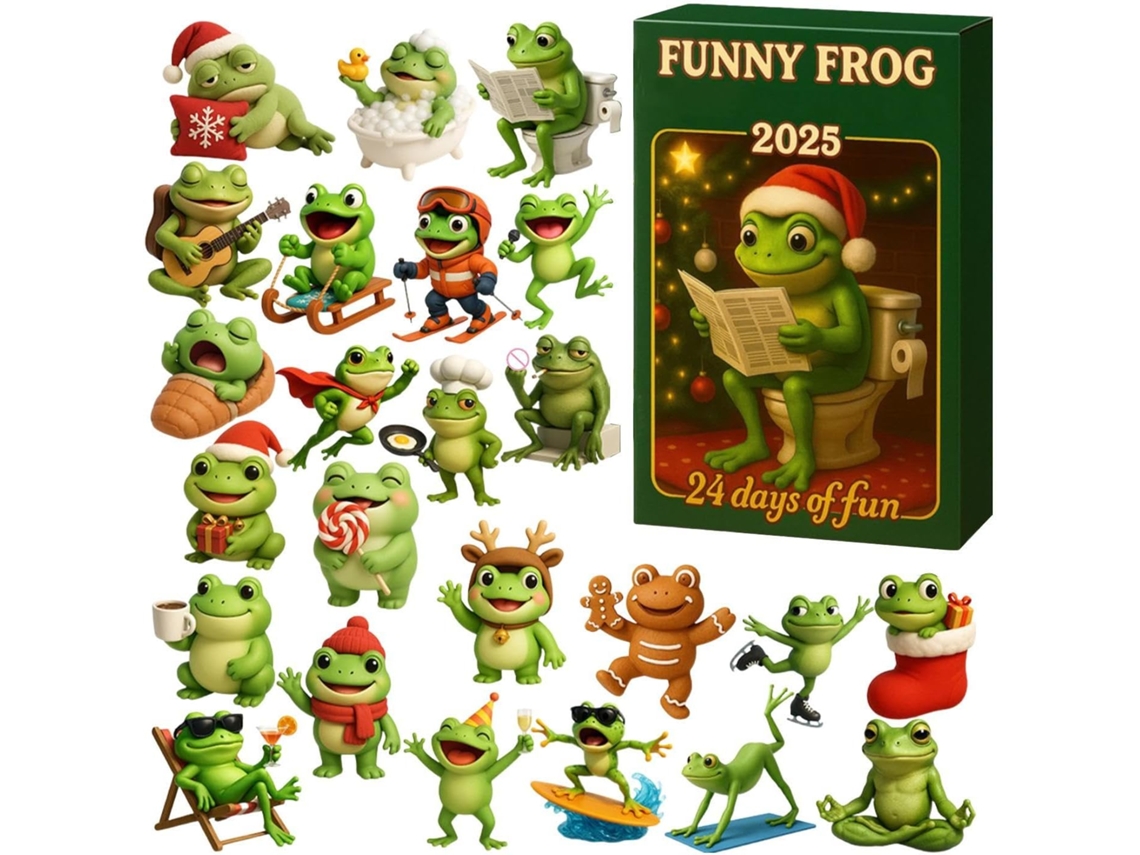 Calendário Do Advento- Sapo Fofo Em Acrílico 2d, Pingente Com 24 Dias De Do, Perfeito Para Presentear