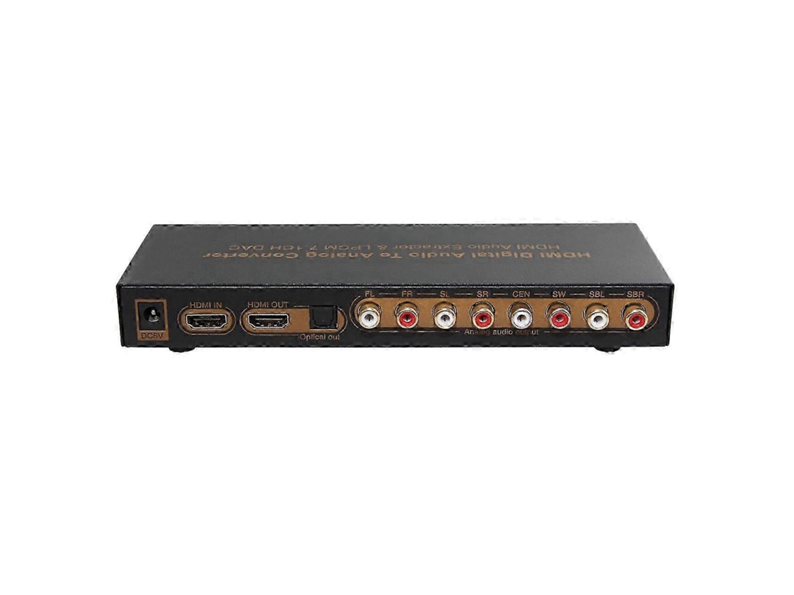 Conversor De Áudio Lpcm 7.1 Com Divisor, Saída Óptica Rca E Plug Ue
