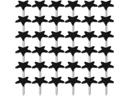 Coheali 300 Unidades de Tachinhas Metálicas Planas em Formato Estrela Preta para Quadro Cortiça, Práticas e Decorativas para