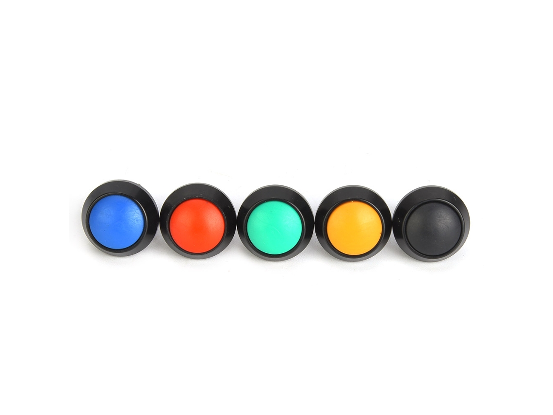 5pcs Interruptor De Botão De Pressão Reset Metal Ip65 12mm 3a/250vac Com Porcas (várias Cores)