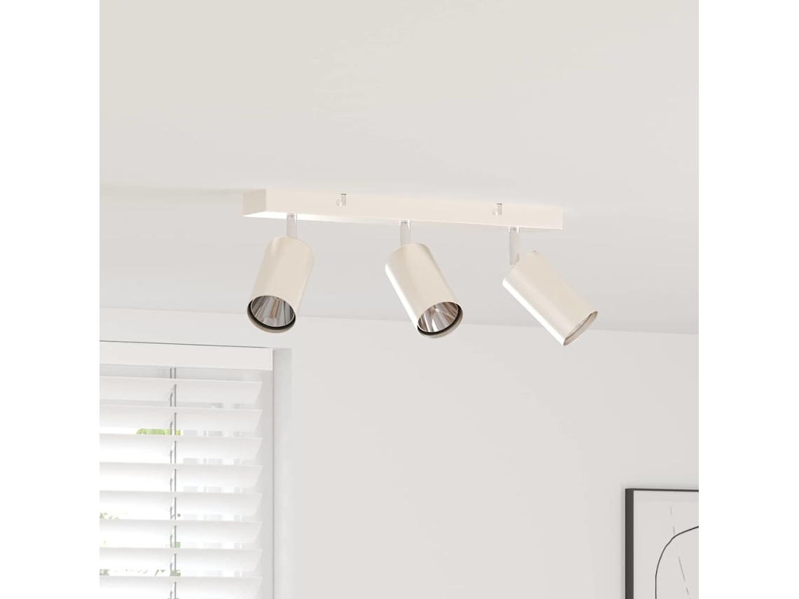 Vidaxl Foco De Teto Com Holofotes Níquel 38 X 6 X 16 Cm Metal
