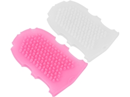 Conjunto de 2 esponjas de silicone para massagem corporal, uma para esfoliação intensa e outra para uma esfoliação suave, ideais para tratamentos de spa.