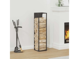 Vidaxl Suporte Para Lenha 25x25x100 Cm Aço Laminado A Frio Preto