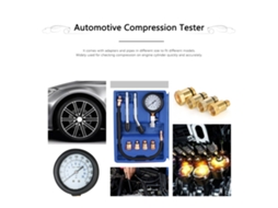 Kit Testador de Pressão de Cilindro Automotivo 0.21 Kg/cm³ com Mangueira e Adaptadores | S/MARCA