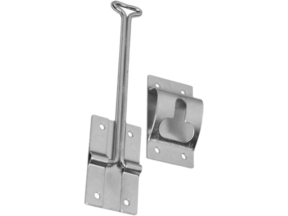 Data da Porta Reboque em Metal Prateado, Design Estendido para Autocaravanas.