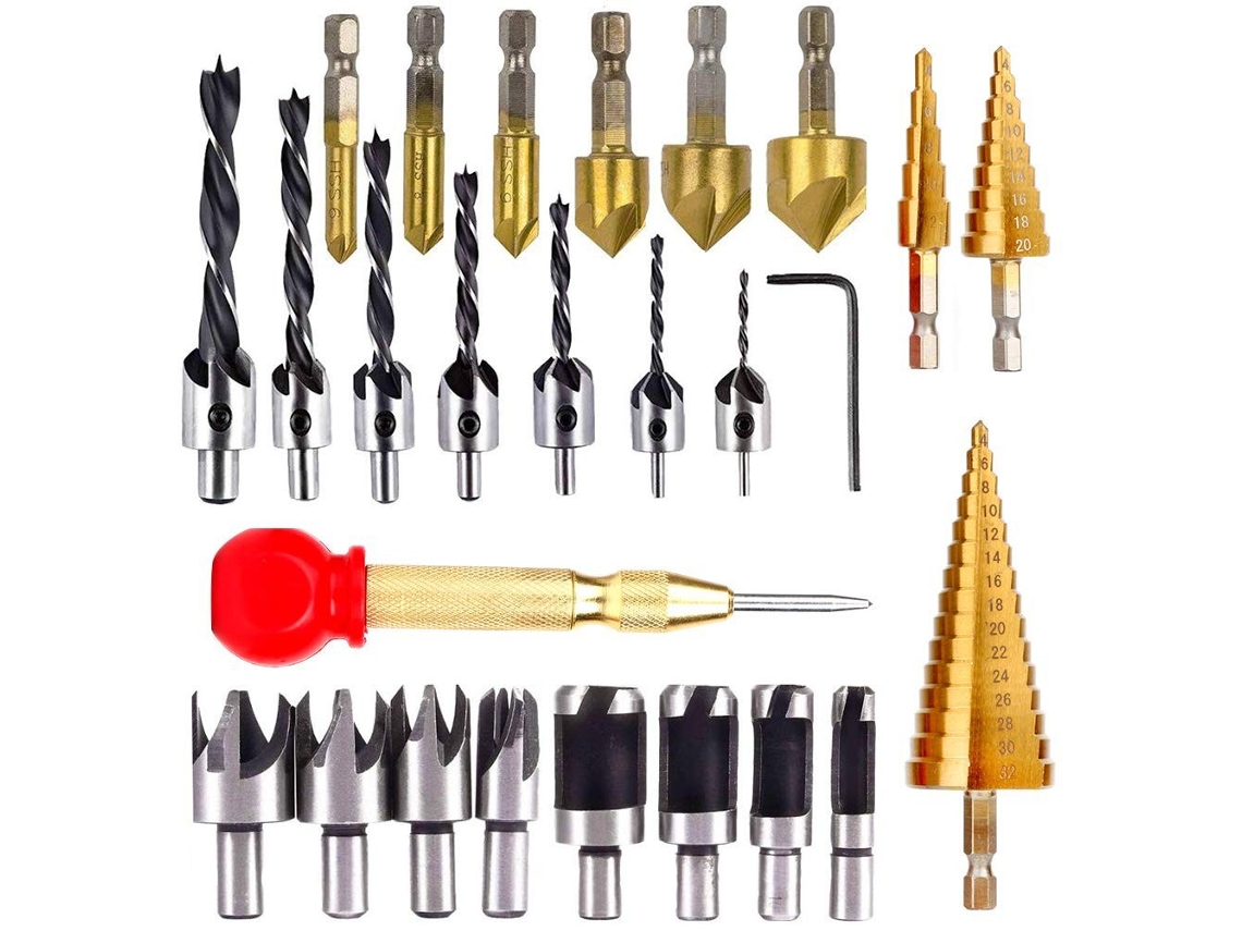 Conjunto de 26 brocas para escarear madeira Lyx